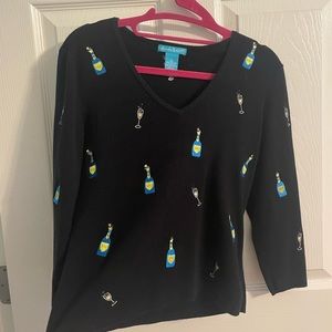 Vintage black champagne sweater